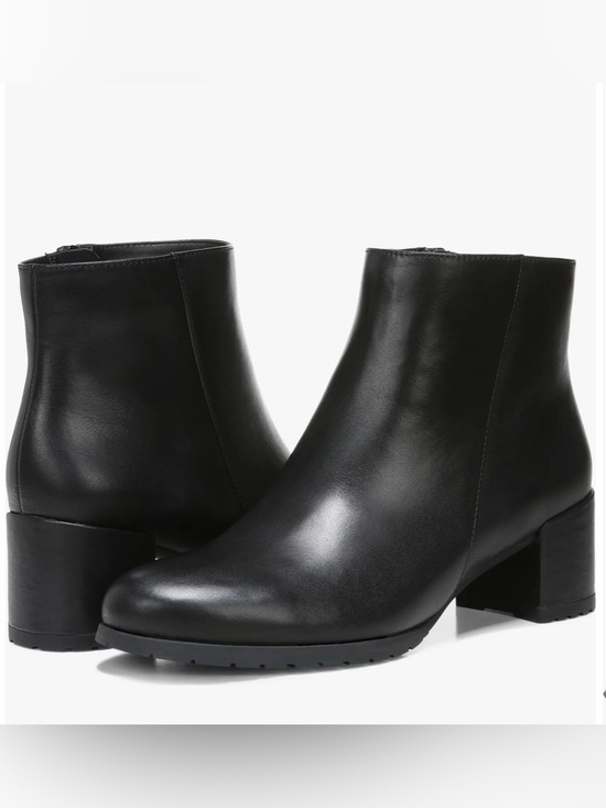 Naturalizer Shoes - Naturalizer Black Leather Ankle Boots with Block Heel Size 7.5
